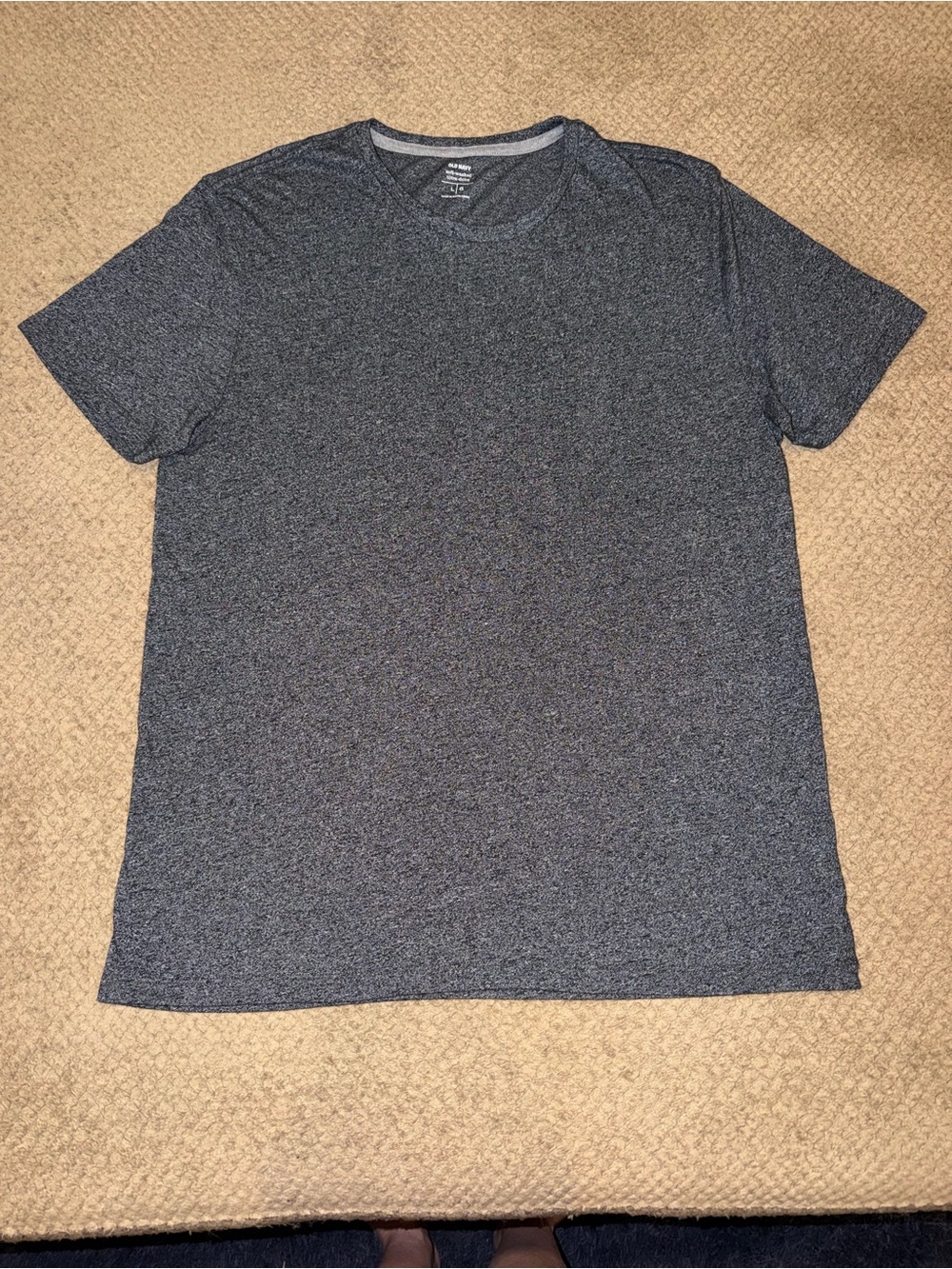 Old Navy Men’s Heather Dark Gray Cotton Blend Crew Neck Short Sleeve Tee - L